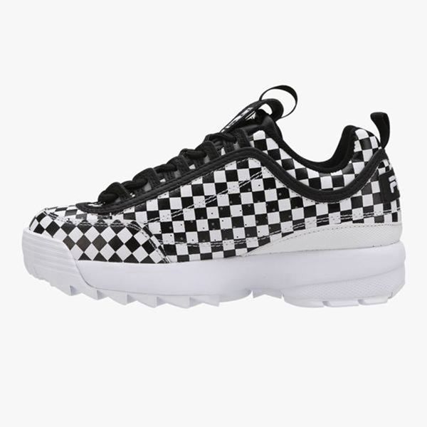 Fila Disruptor 2 Checker Men's Heritage Shoes - White/Black,NZ 629-2971